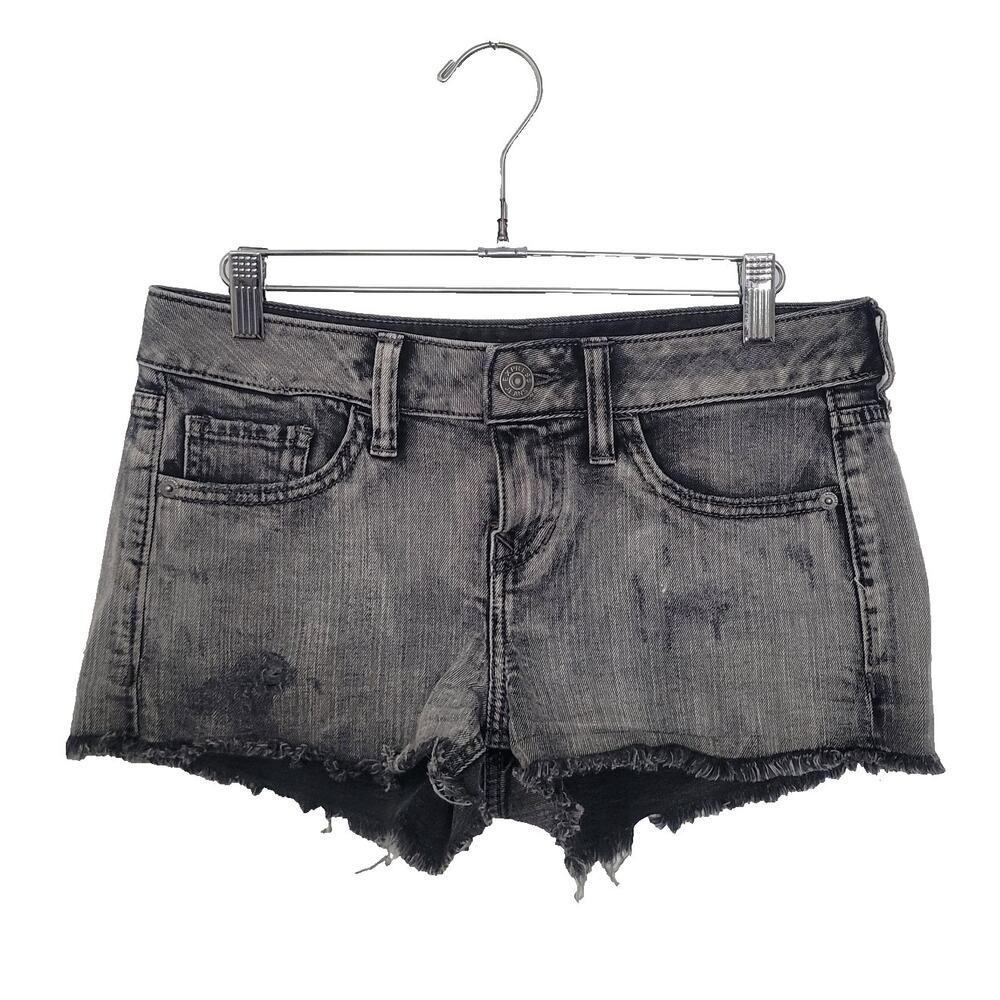 Y2k Express Low Rise Cut Off Shorts Size 0 Gray Distressed Grunge Indie Sleaze